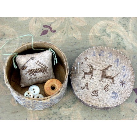 Two Hares Marking Sampler Sewing Box E-pattern